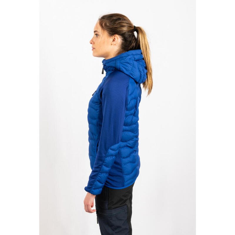 Veste de ski pour femme ECOON ECOActive hybride isolante à capuche Bleu