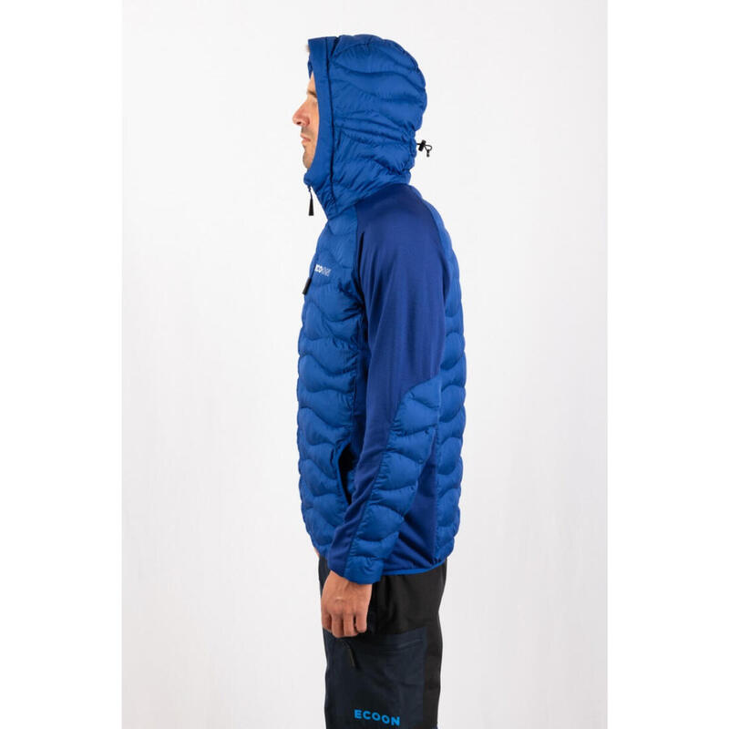 Veste de ski pour homme ECOON ECOActive hybride isolante à capuche Bleu