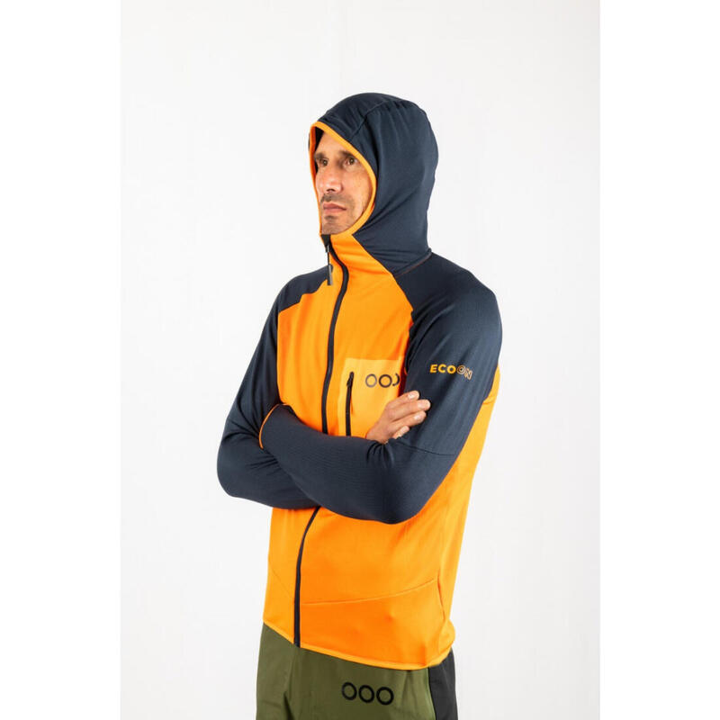 Veste de ski pour homme ECOON ECOActive isolante et légère Orange/bleu
