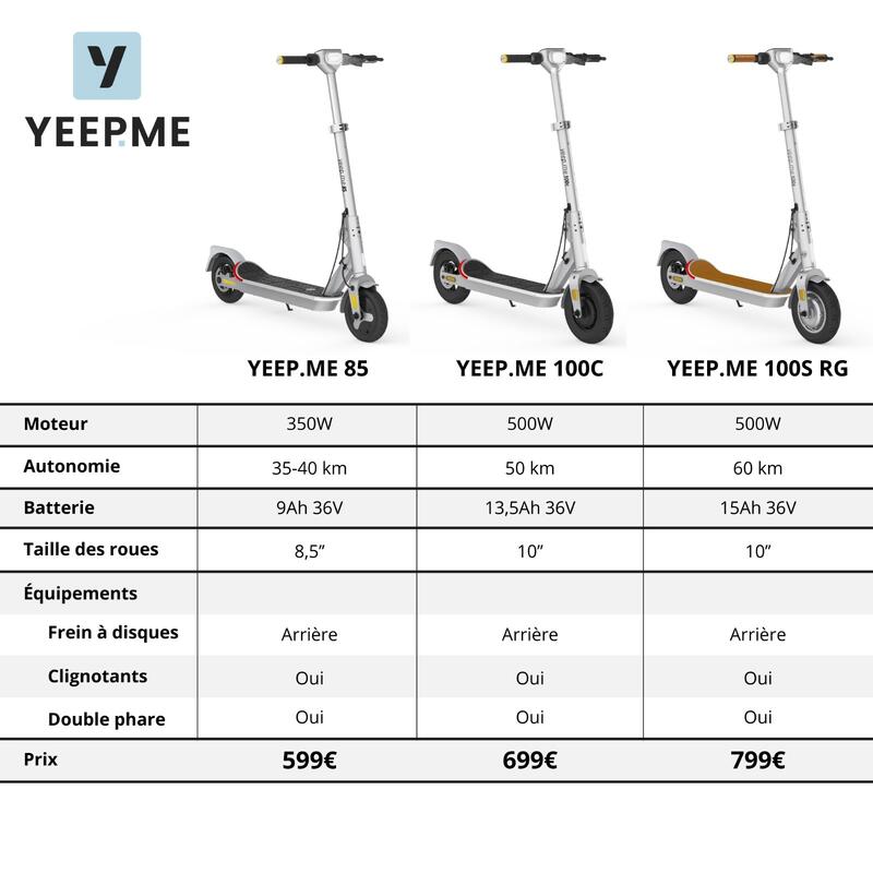 Elektrische scooter yeep.me 100s ROLAND GARROS - 60km - Limited Edition