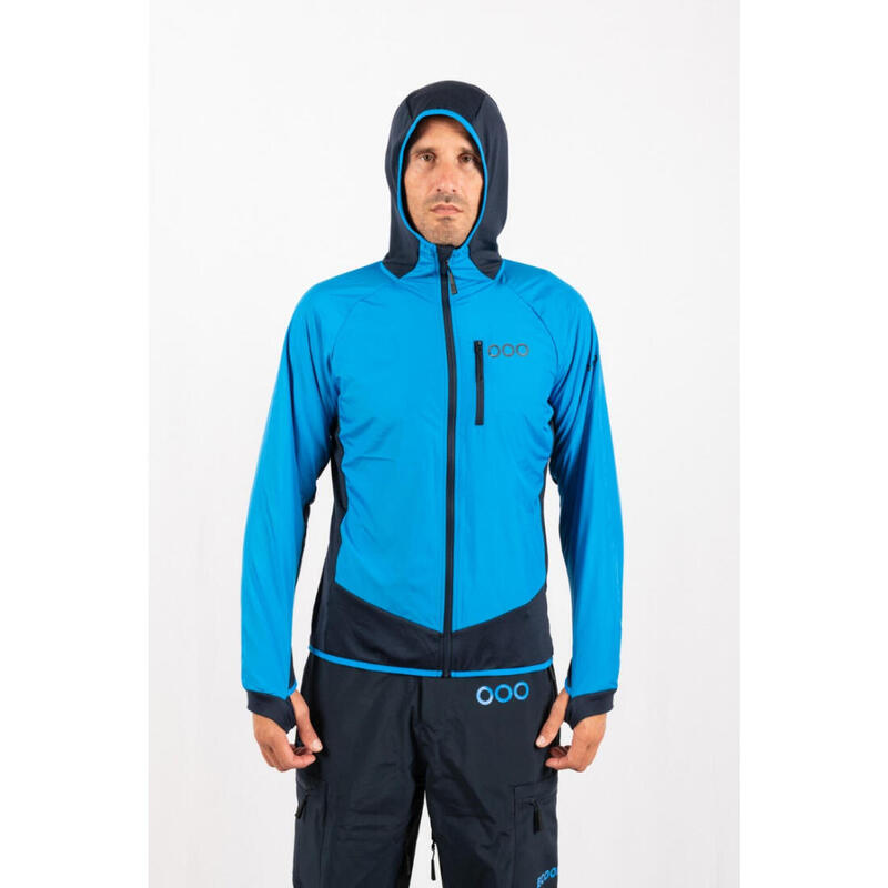 Veste de ski pour homme ECOON ECOActive isolante et hybride Bleu/Bleu marine