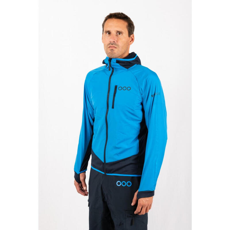 Veste de ski pour homme ECOON ECOActive isolante et hybride Bleu/Bleu marine