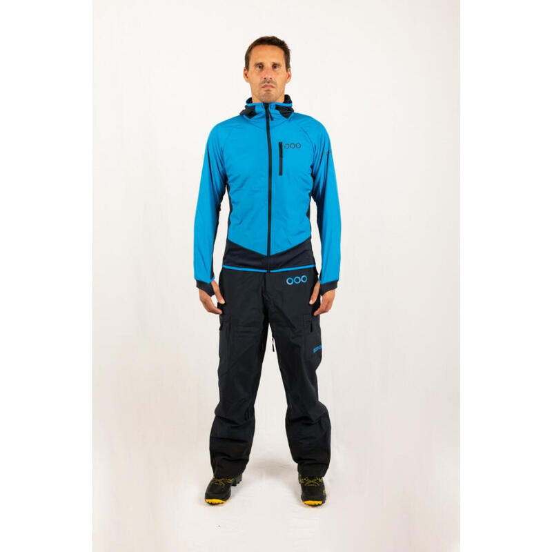 Veste de ski pour homme ECOON ECOActive isolante et hybride Bleu/Bleu marine