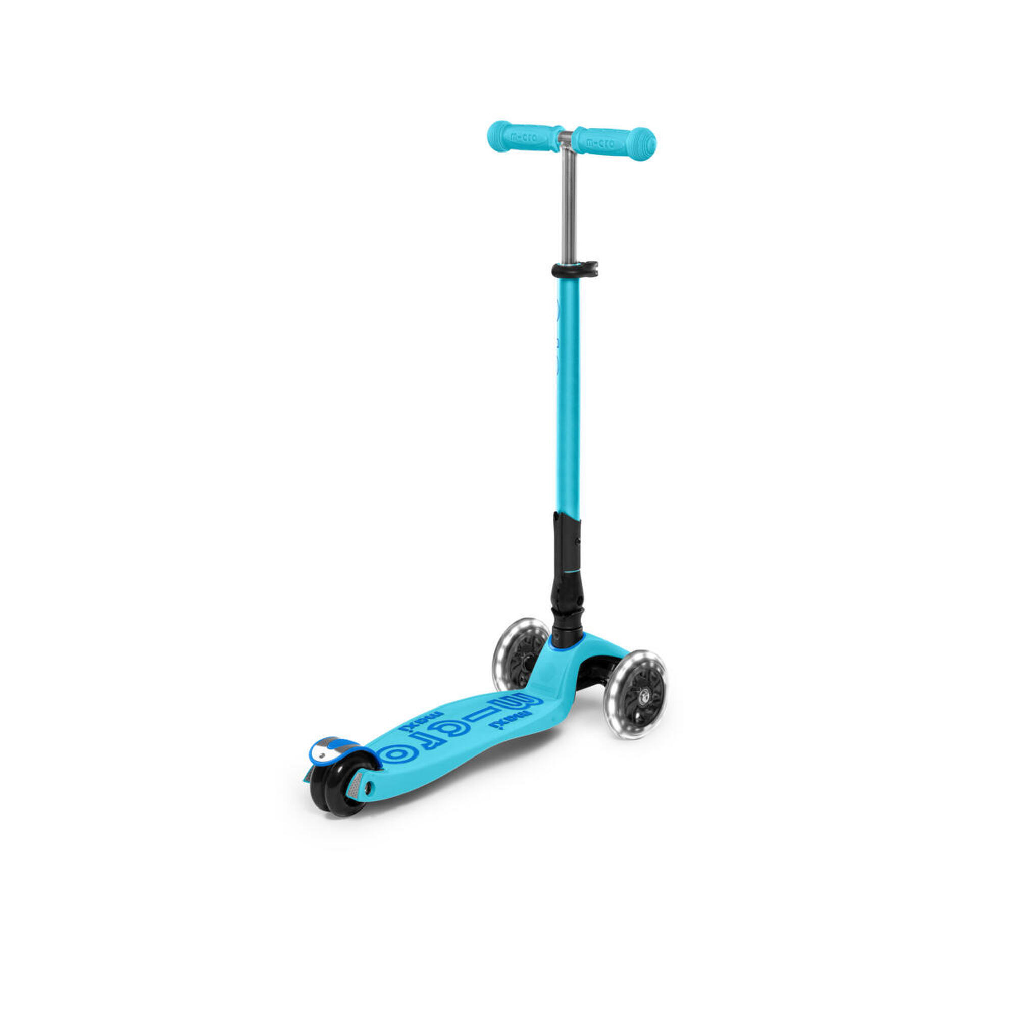 TROTINETE INFANTIL MICRO MAXI DELUXE LED BLUE GLOW TROTINETE DOBRÁVEL DE 3 RODAS