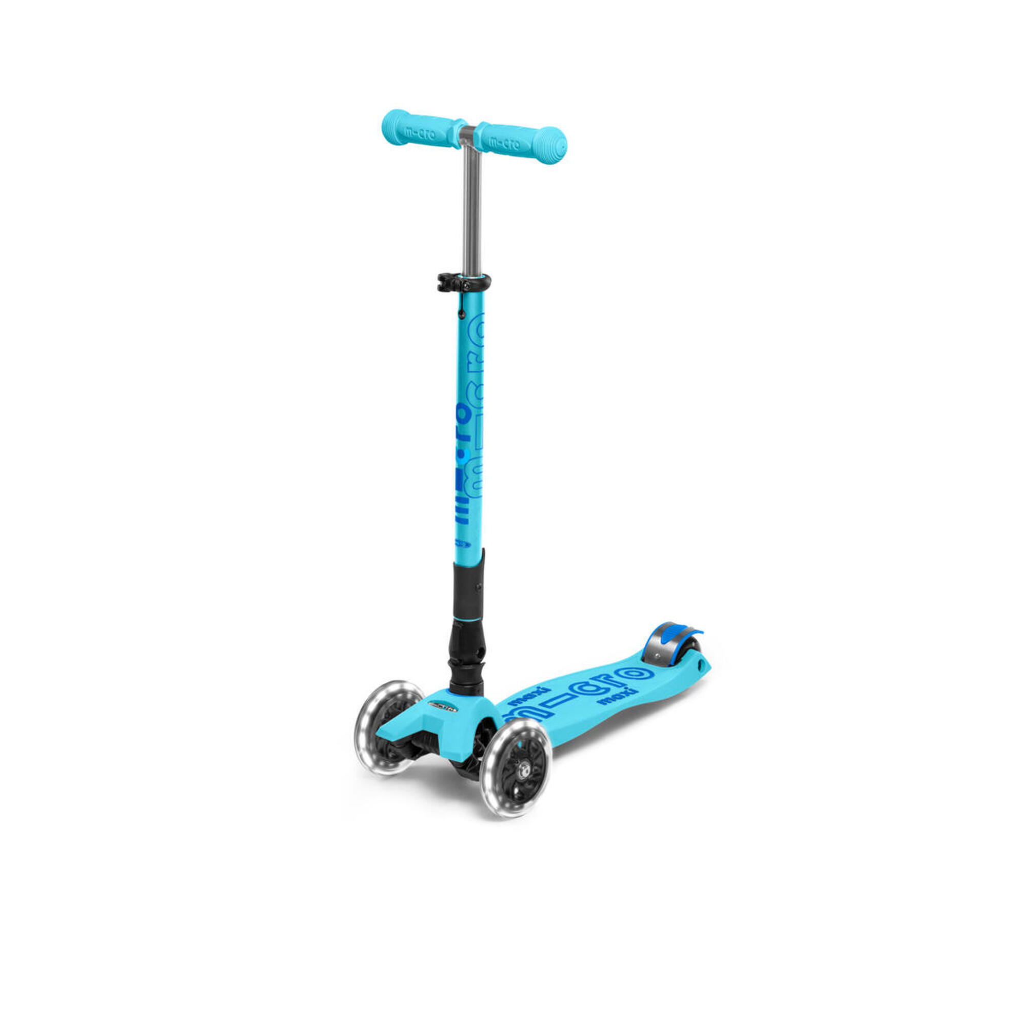 TROTINETE INFANTIL MICRO MAXI DELUXE LED BLUE GLOW TROTINETE DOBRÁVEL DE 3 RODAS