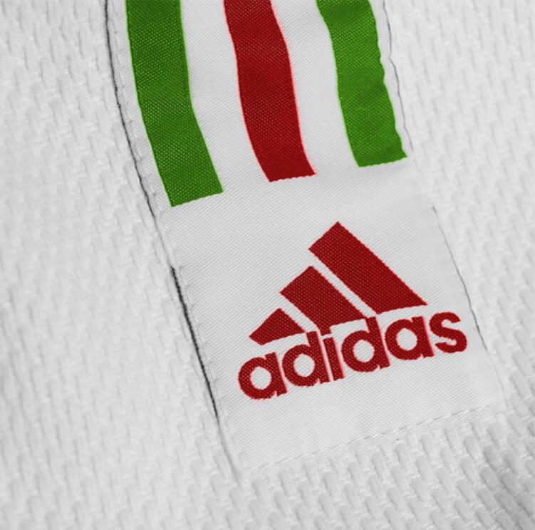 adidas Judo-Anzug Training weiß/schwarze Streifen, J500 3/5