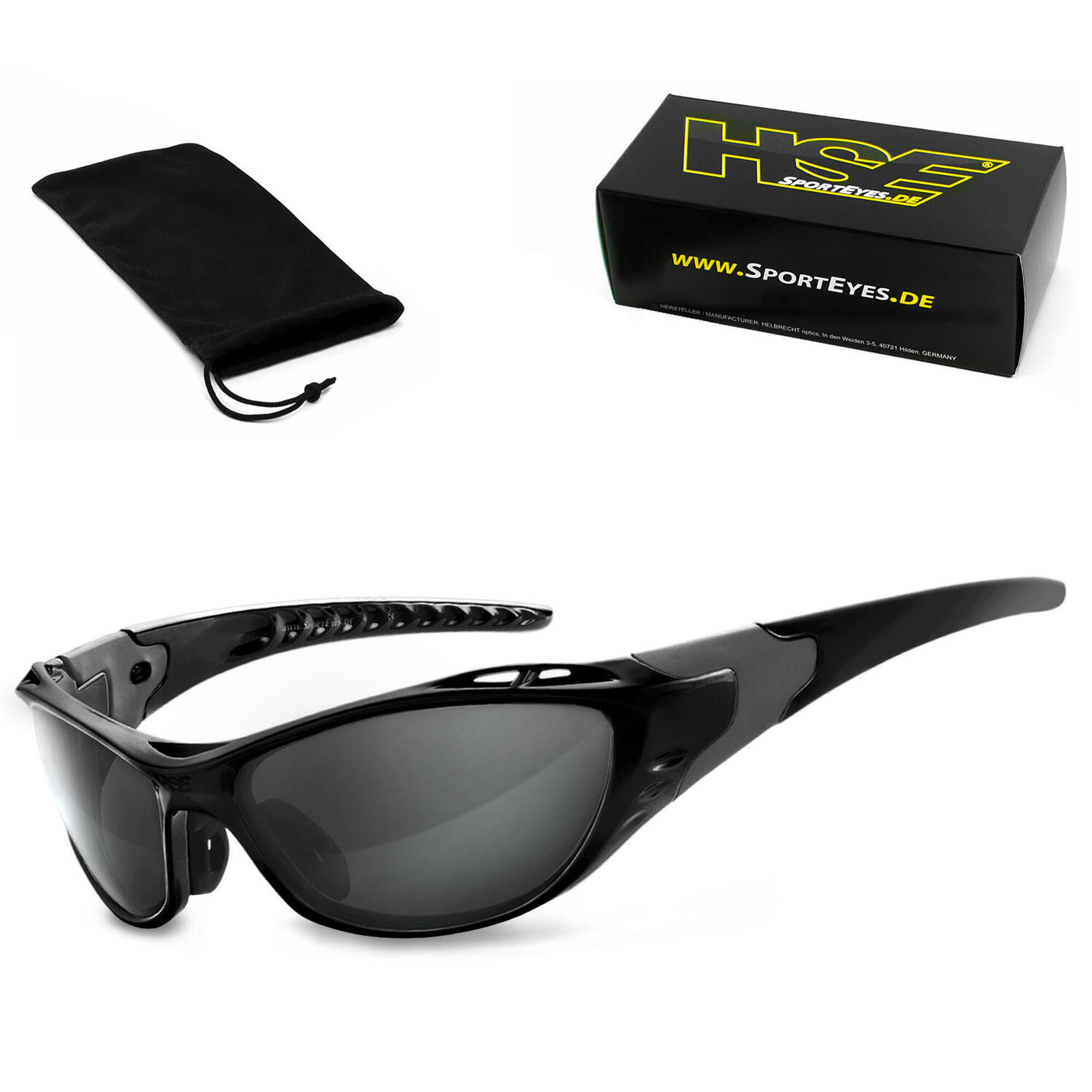 HSE - SPORTEYES Sportbrille | X-SIDE 2.0 | smoke | Steinschlagbeständig | beschlagfrei