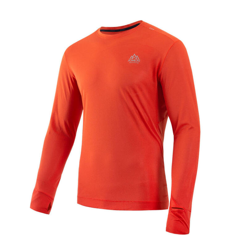 FM5127 Men Quick Drying Breathable Sports Long Sleeve T-Shirt - Red
