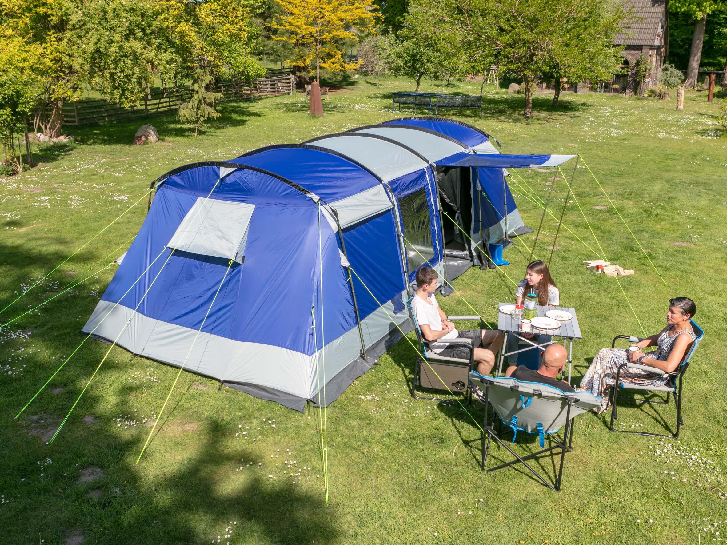 Tente tunnel familiale Montana 8 - camping - 8 Personnes - 3 cabines sombres 7/8