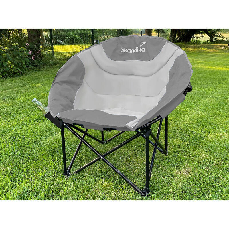 Chaise de Camping Moonchair Sirkka - rembourré - Max. 150 kg - Gris