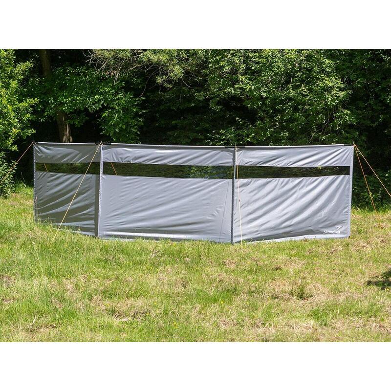 Paravent de camping Bora - Brise-Vue - 4,5 x 1,4 m - Résistant au vent - Gris