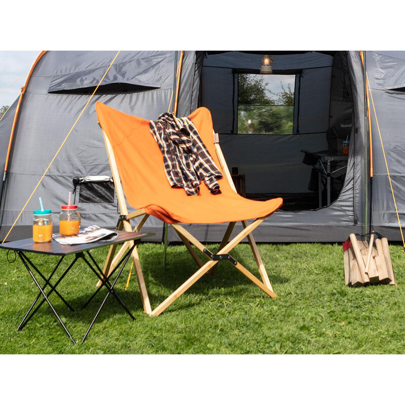 Chaise longue Tofte - chaise relax de camping - pliable - Max. 120 kg - Orange