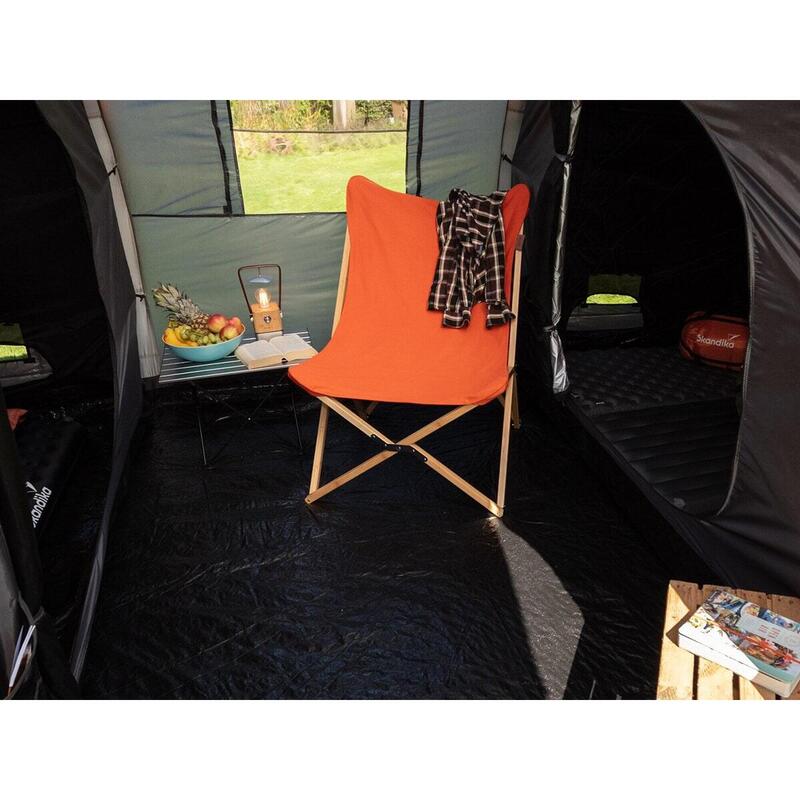 Chaise longue Tofte - chaise relax de camping - pliable - Max. 120 kg - Orange