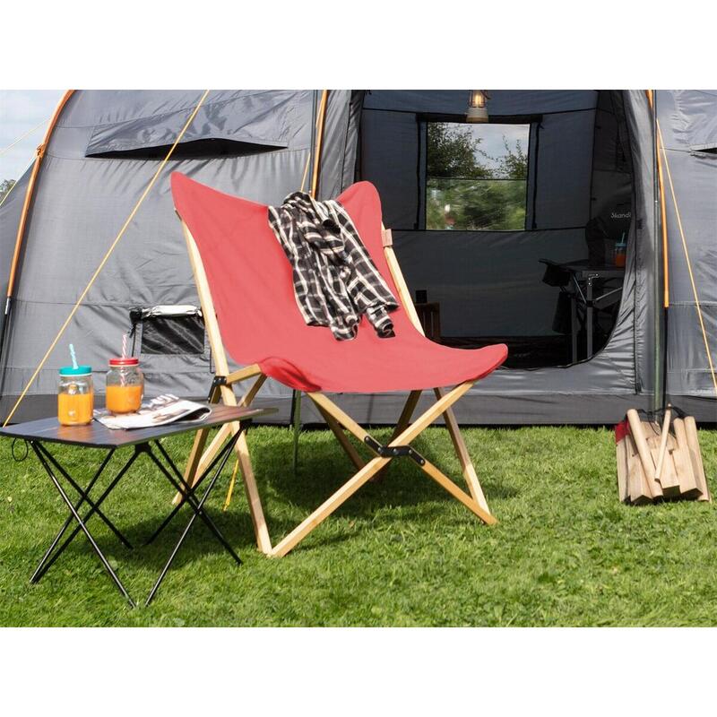 Silla camping XXL - Tofte - Outdoor - bambu/algodón - plegable - max 120 kg