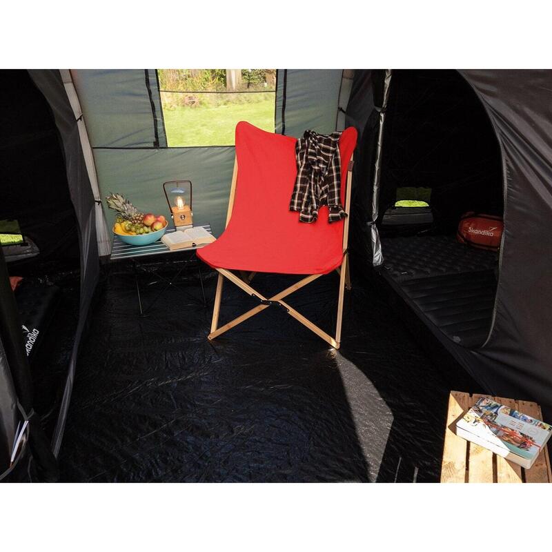 Chaise longue Tofte - chaise relax de camping - pliable - Max. 120 kg- Rouge