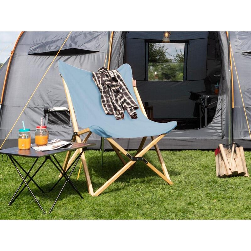 Silla camping XXL - Tofte - Outdoor - bambu/algodón - plegable - max 120  kg