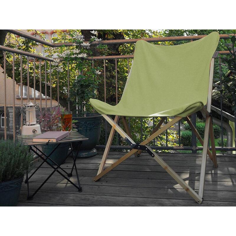 Chaise longue Tofte - chaise relax de camping - pliable - Max. 120 kg - Olive