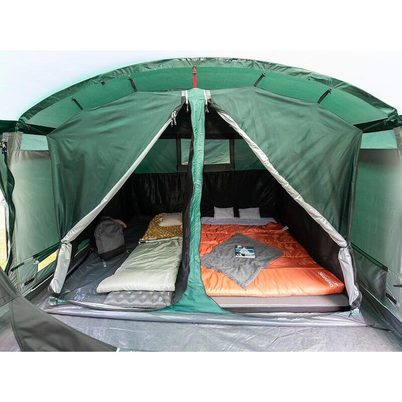 Tente tunnel familiale Montana 8 - camping - 8 Personnes - 3 cabines sombres