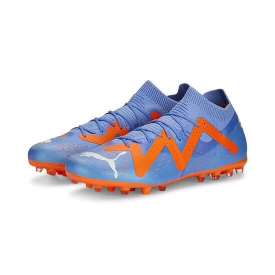 Chaussures de football FUTURE Match MG PUMA Blue Glimmer White Ultra Orange