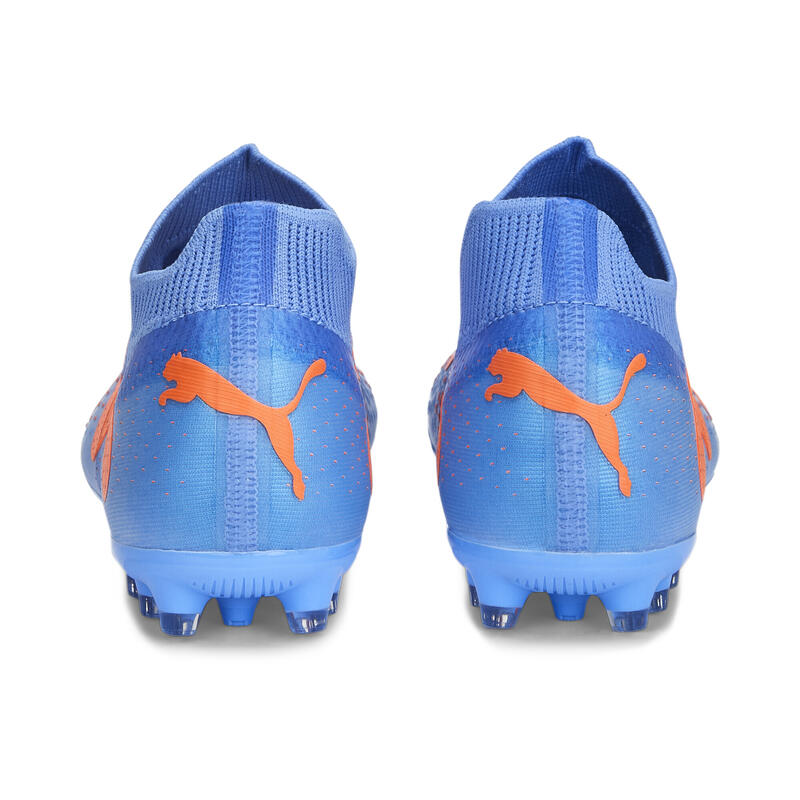Botas de fútbol Niños FUTURE Match MG PUMA Blue Glimmer White Ultra Orange