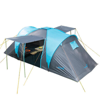 Koepeltent hammerfest 4 - 4 persoons campingtent - 2 slaapcabines - zonnescherm