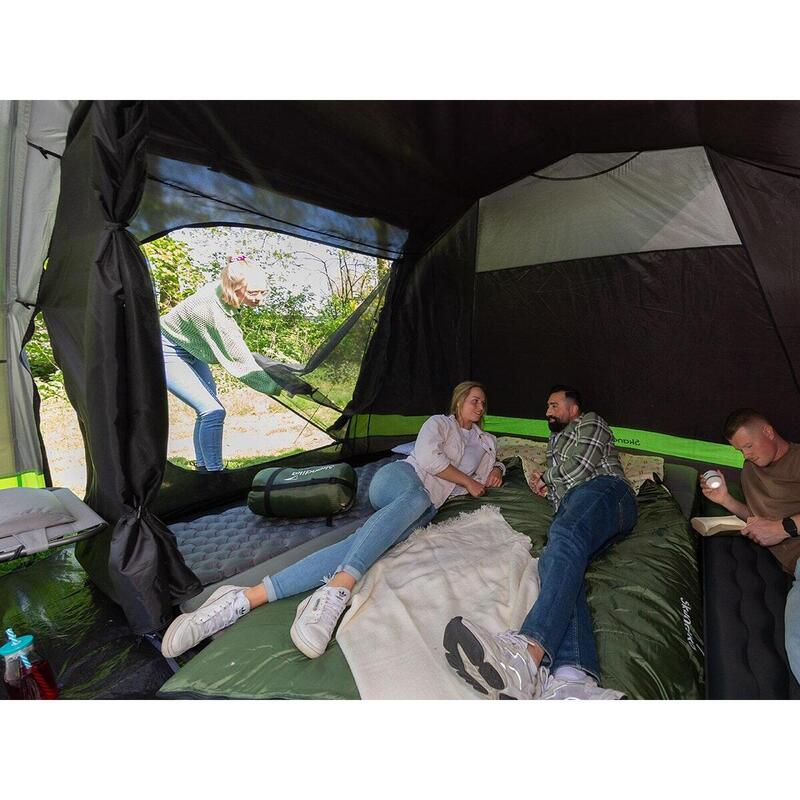 Familie tunneltent Kambo 6 - 6 pers. - 480 x 360 cm - 3 ingangen - Markies