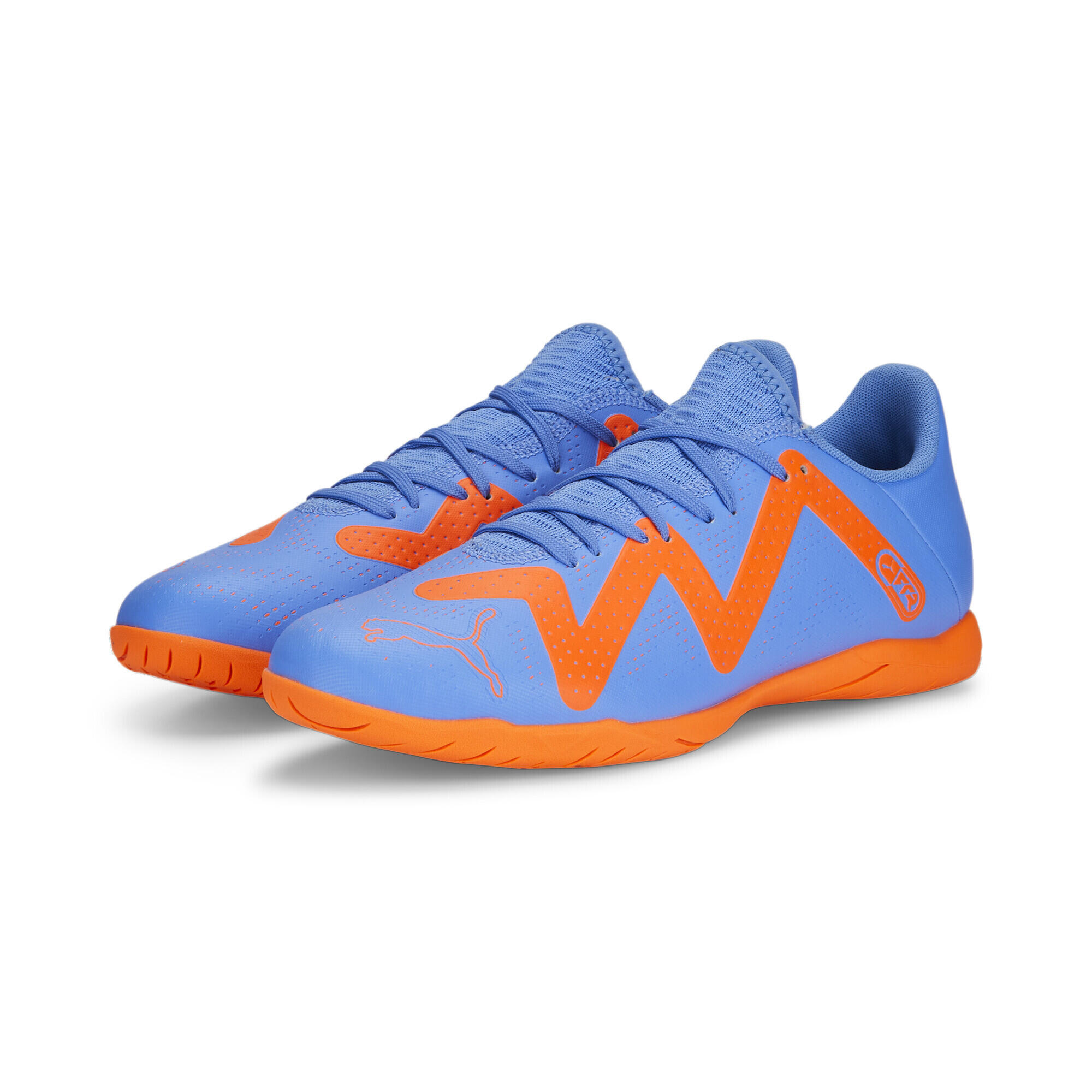PUMA FUTURE Play IT Voetbalschoenen PUMA Blue Glimmer White Ultra Orange