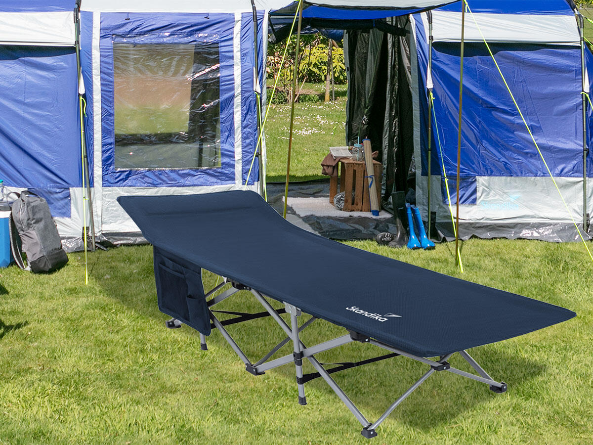 Klappbare Campingliege Viia - Campingbett bis 200 kg - 208 x 75 cm - Faltbar 3/8