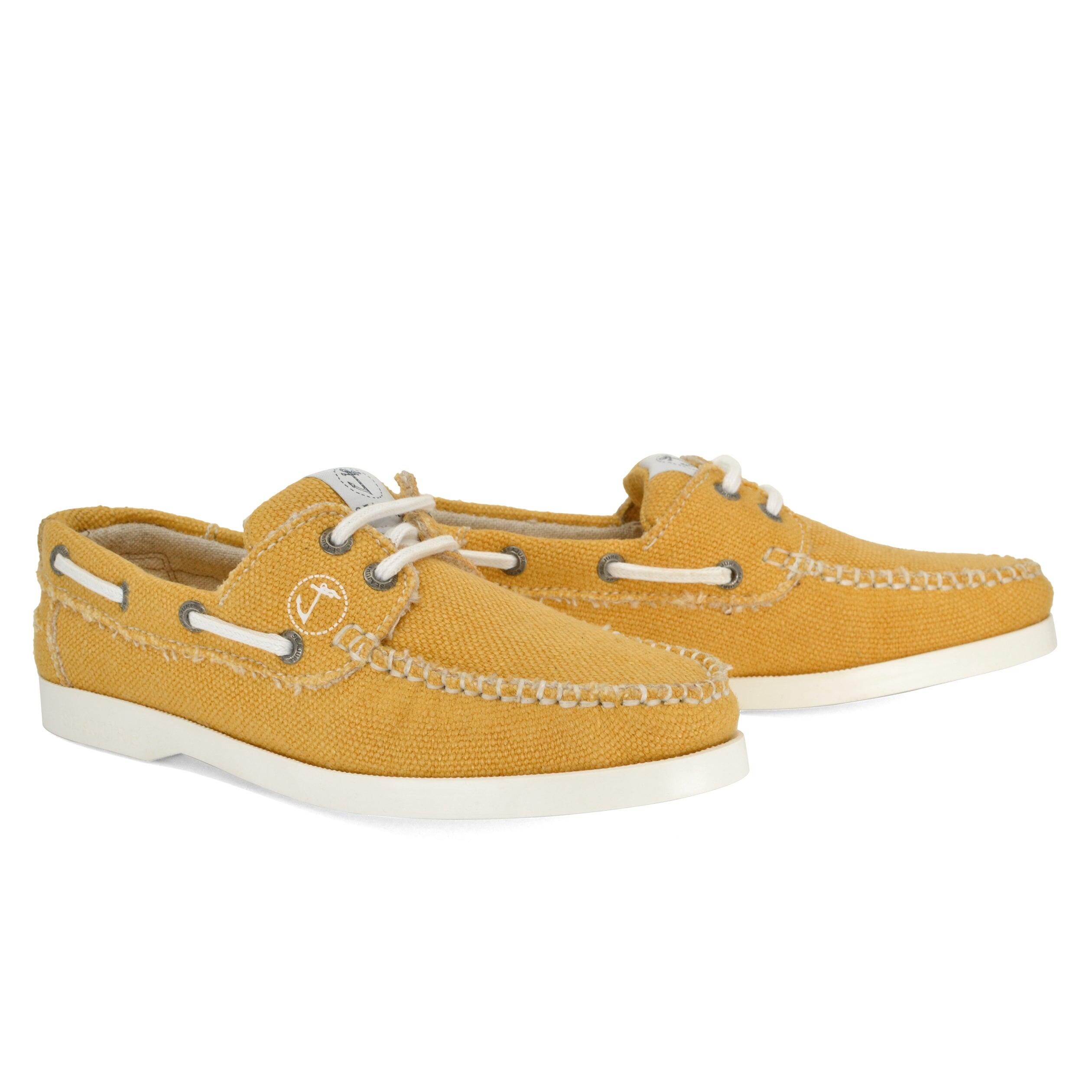 Scarpe da Barca Canapa e Vegan Saharun Donna Giallo 3/5