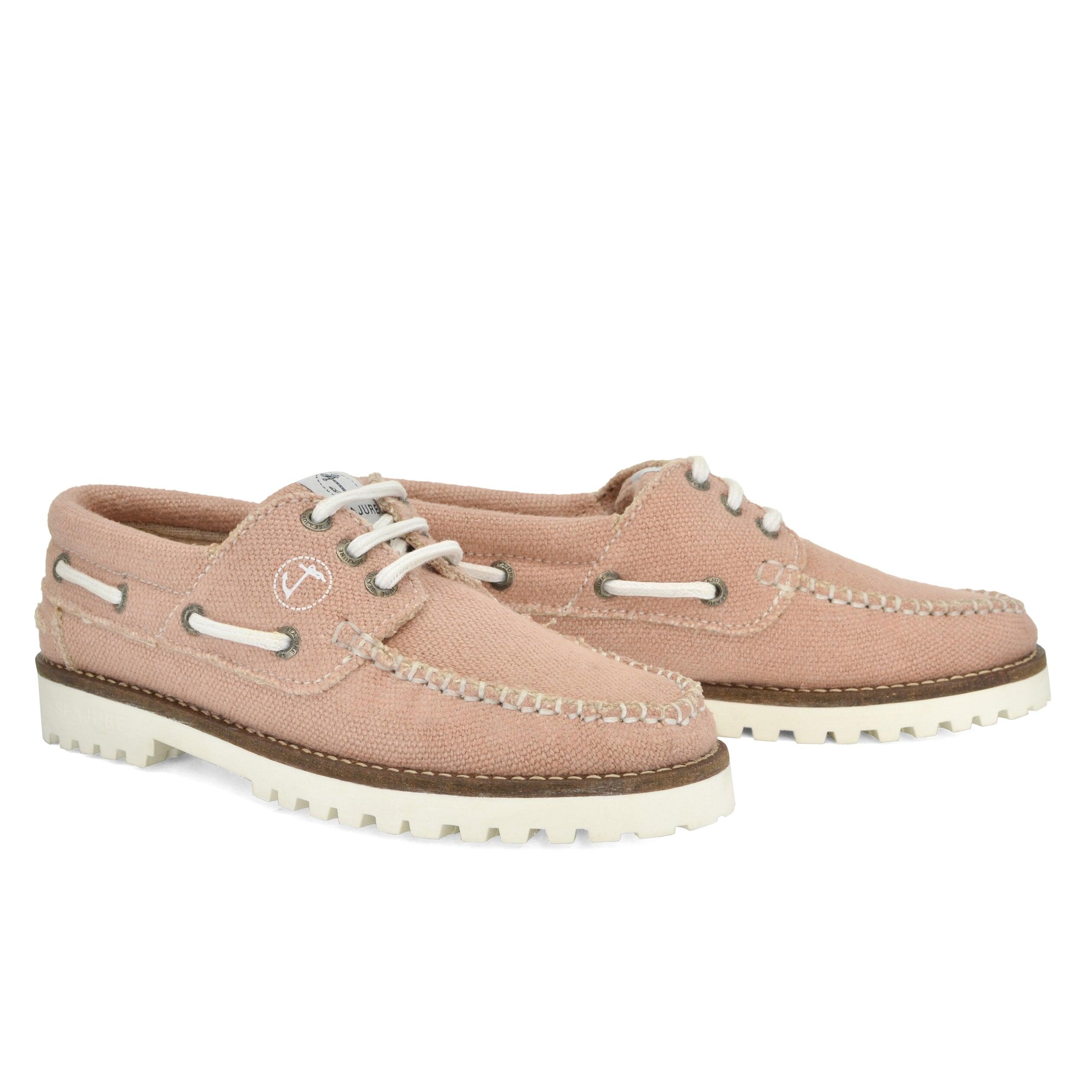Zapatos Náuticos Cáñamo y Vegan Seajure Pasjaca Mujer Rosa 3/5