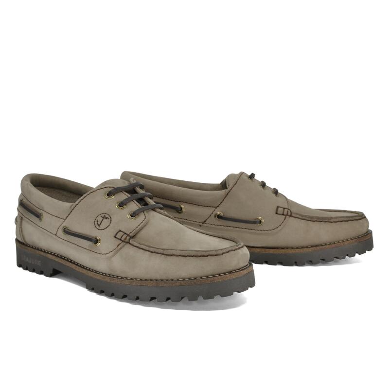 Sapatos de Vela Mosteiros Homem Taupe Pele Nubuck