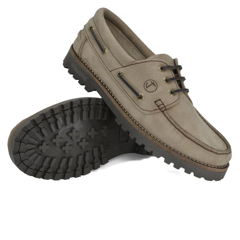 Chaussures Bateau Mosteiros Homme Cuir Nubuck Taupe