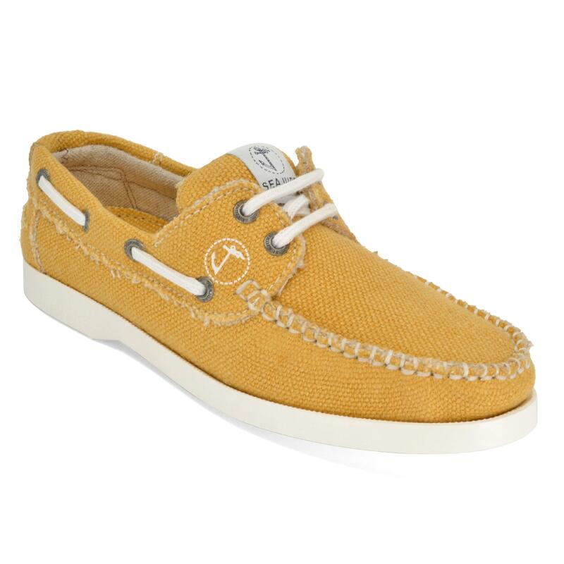 Zapatos Náuticos Cáñamo y Vegan Seajure Saharun Mujer Amarillo