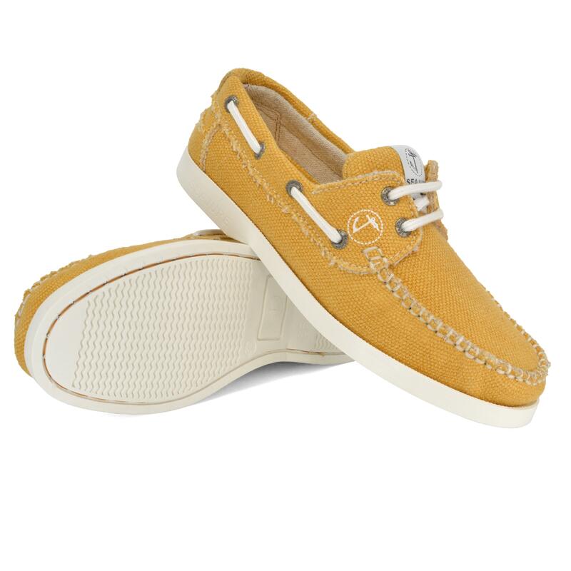 Chaussures Bateau Chanvre et Vegan Saharun Femme Jaune