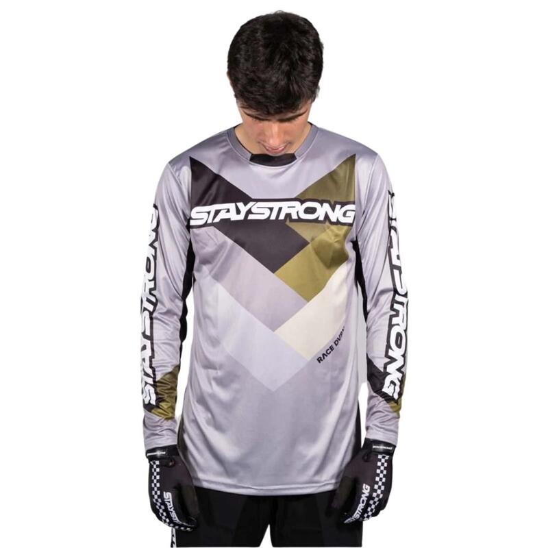 Maillot BMX Manches Longues Staystrong - Chevron Gris/Camo