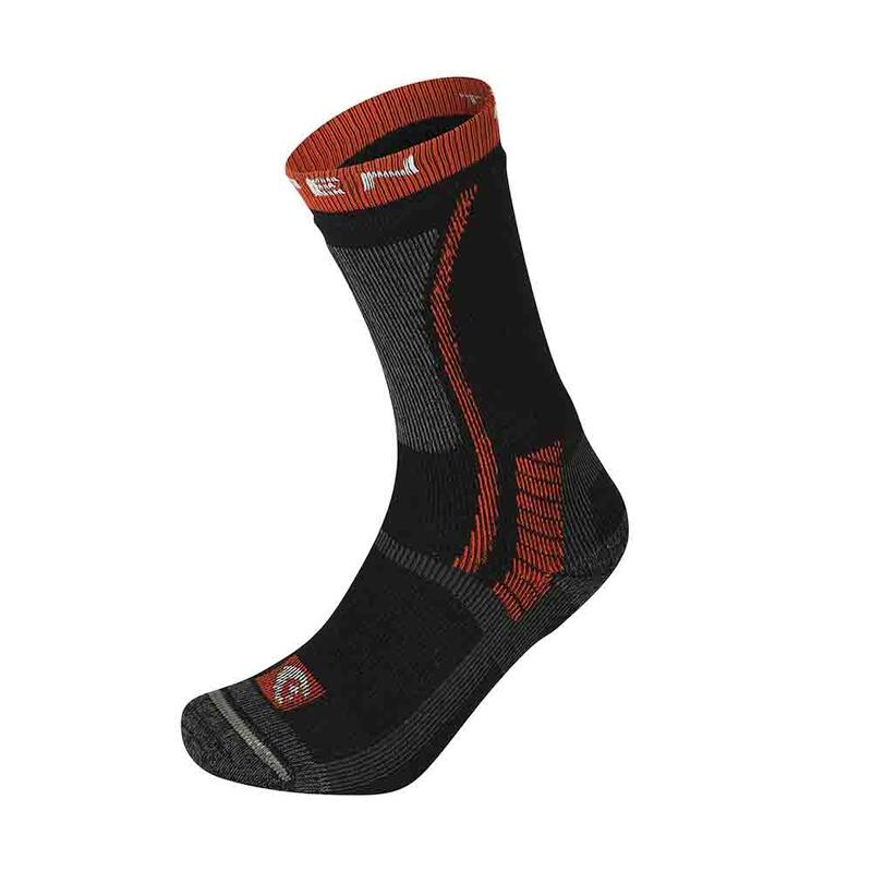 T3 All Season Trekker Unisex Eco Trekking Socks - Black/Orange