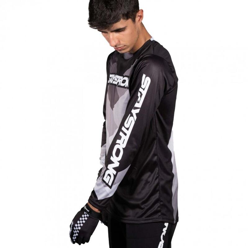 Maillot BMX Manches Longues Staystrong - Chevron Noir