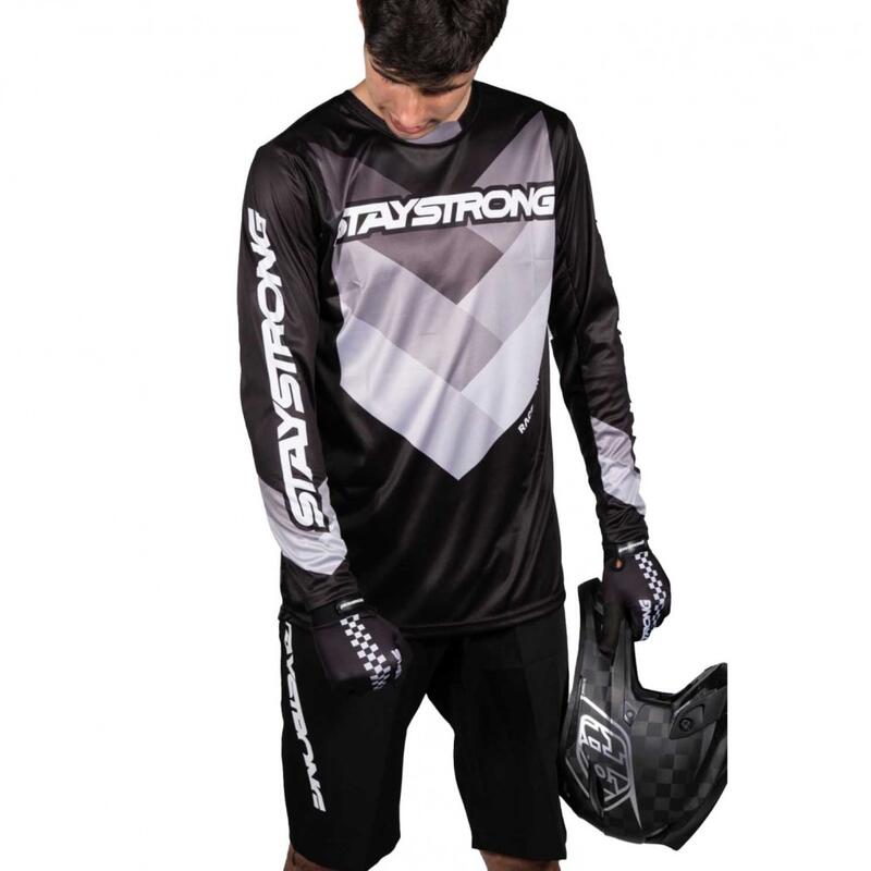 Maillot BMX Manches Longues Staystrong - Chevron Noir
