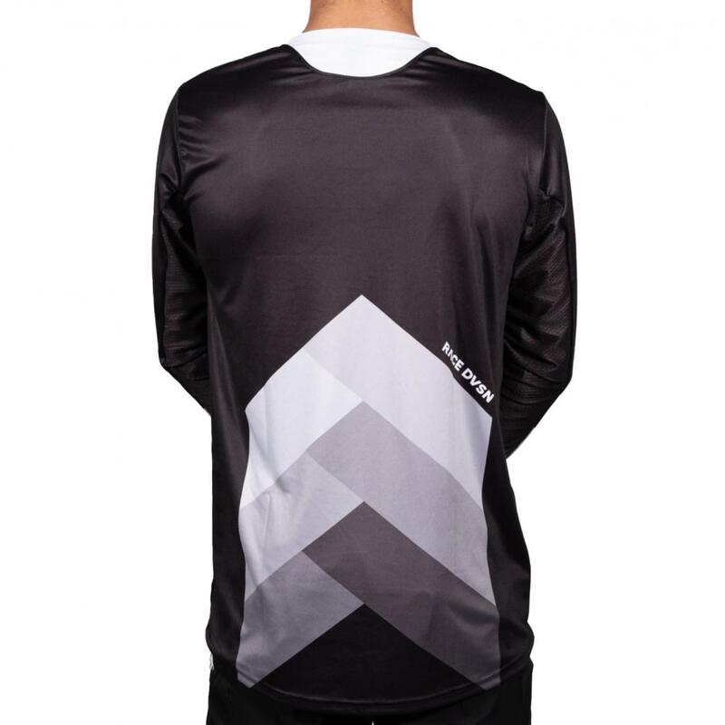 Erwachsene BMX Langarmtrikot - Chevron, schwarz