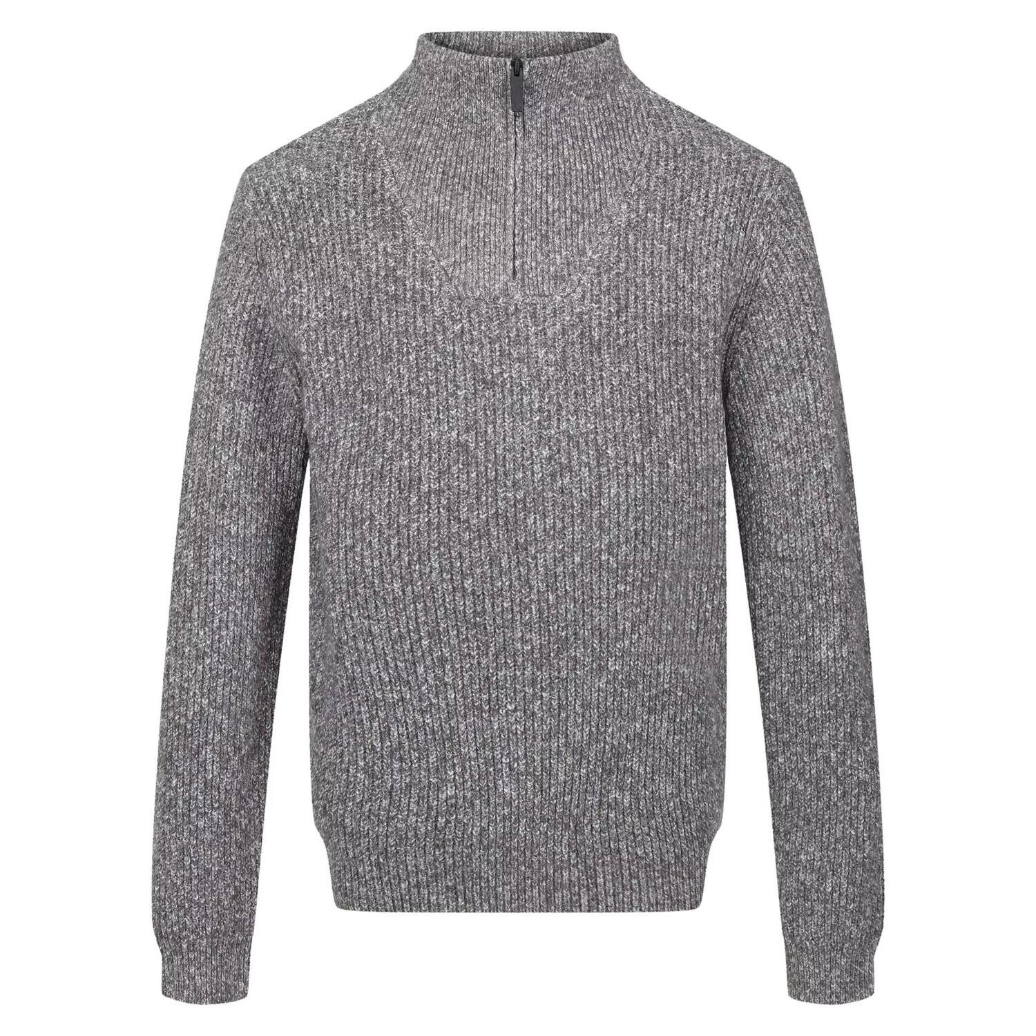 REGATTA Mens Kaison Marl Knitted Half Zip Jumper (Dark Grey)