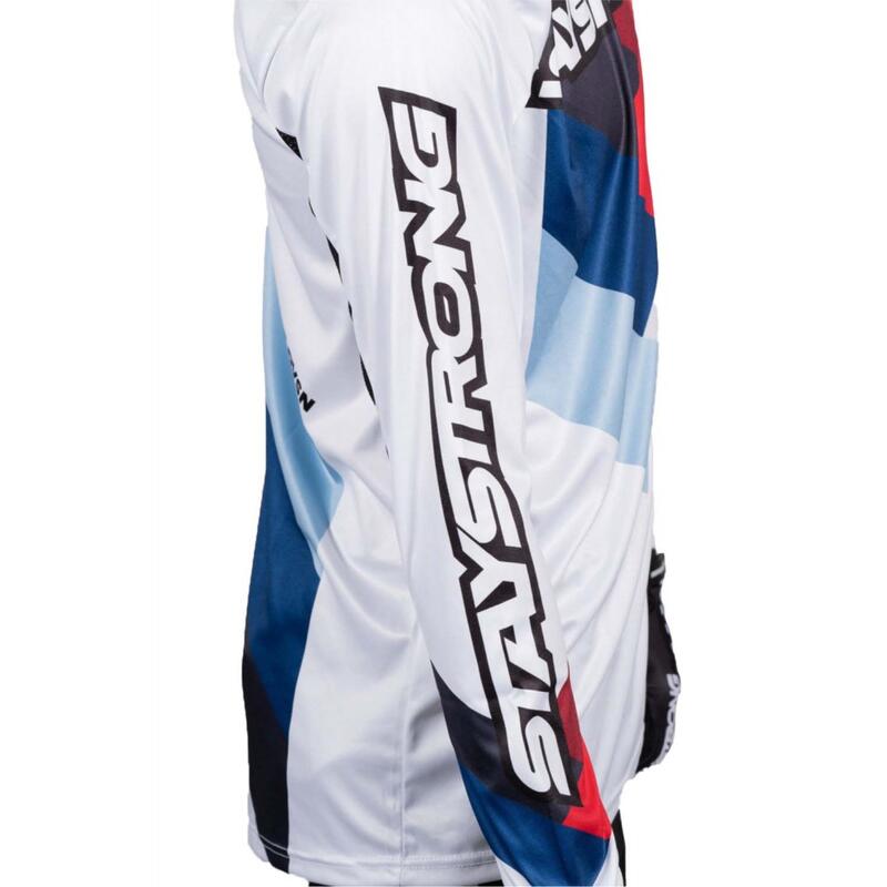 Maillot BMX Manches Longues Staystrong - Chevron Blanc