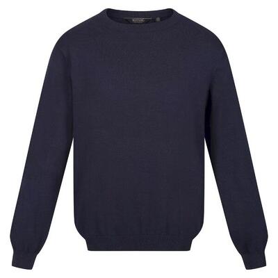 Heren kaelen jersey gebreide trui (marine)