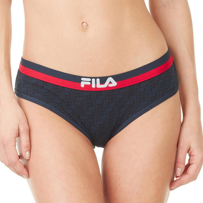 Fila slipje met print in marine kleur