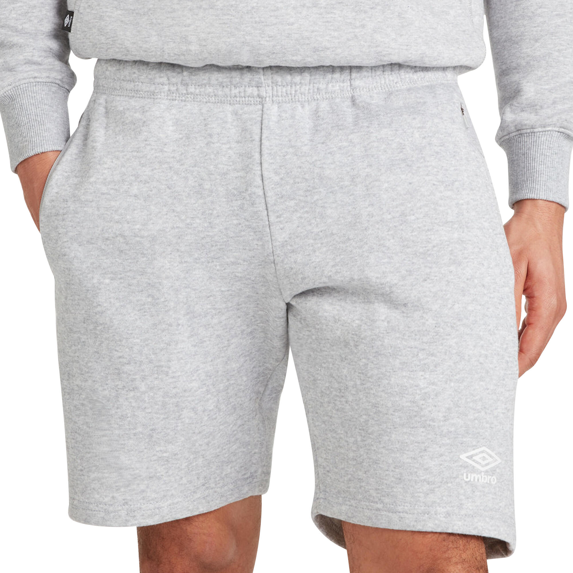 Mens Club Leisure Shorts (Grey Marl/White) 3/4