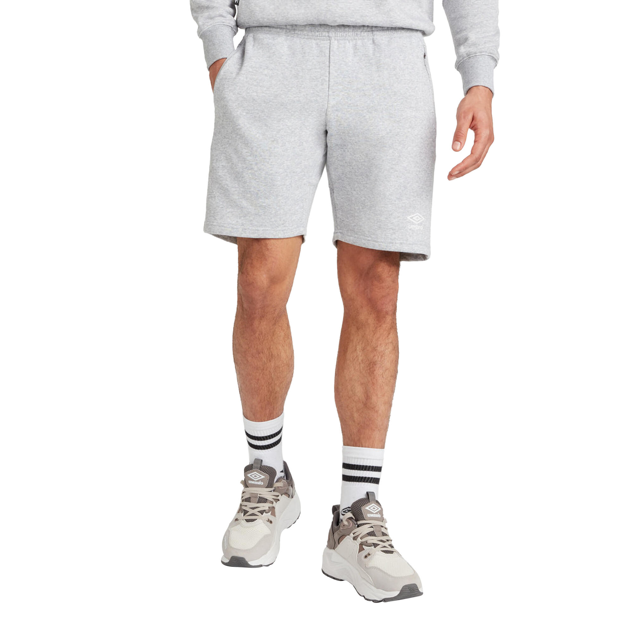Mens Club Leisure Shorts (Grey Marl/White) 4/4