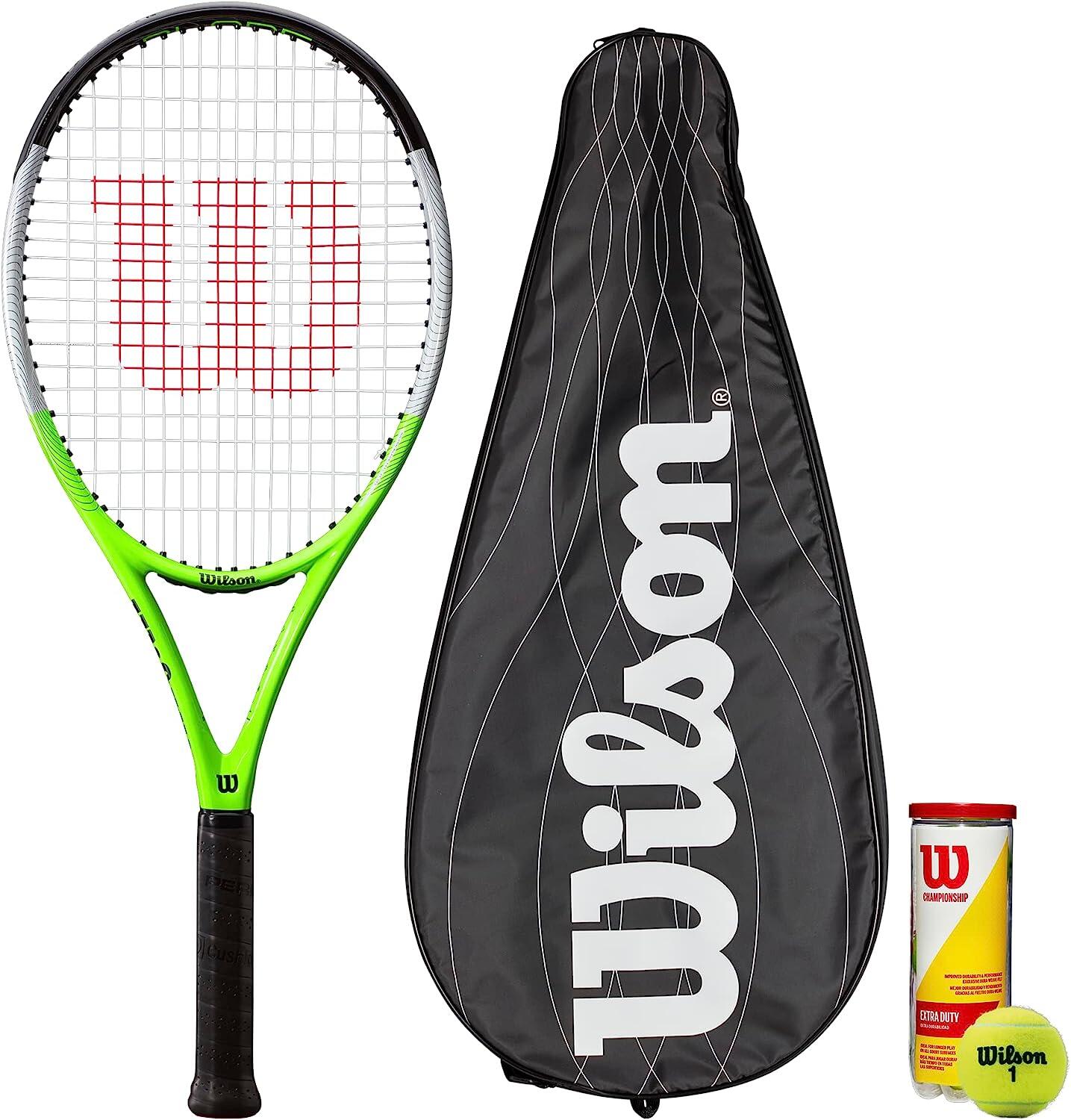 WILSON Wilson Blade Feel RXT 105 Tennis Racket, Full Protective Cover & 3 Tennis Balls