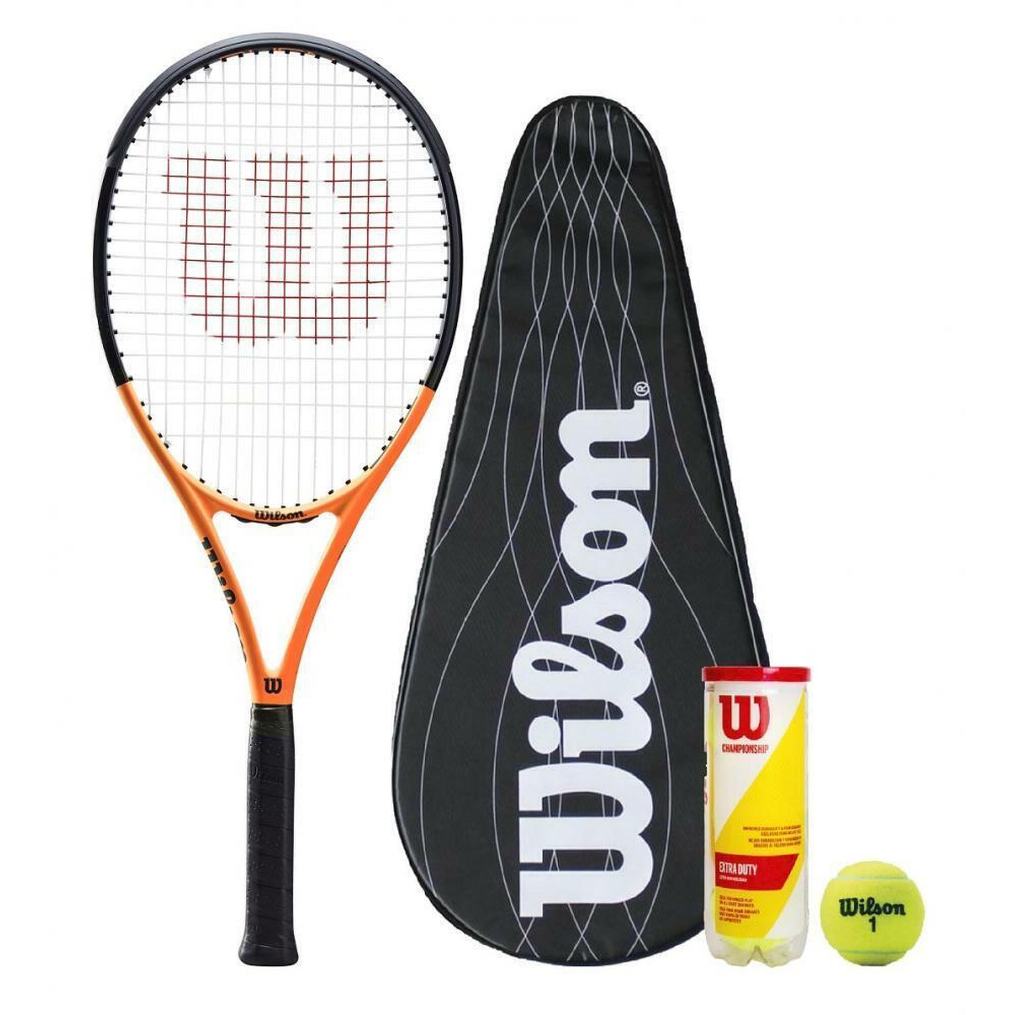 WILSON Wilson Burn Tour XP 103 Tennis Racket + Cover and 3 Tennis Balls