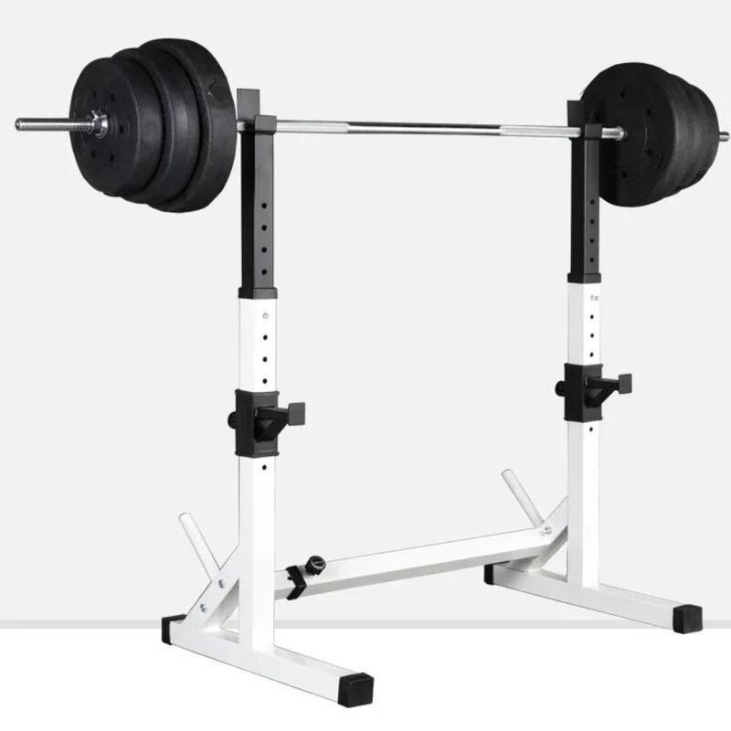 Rack Réglable Squat Blanc Fitness Tech