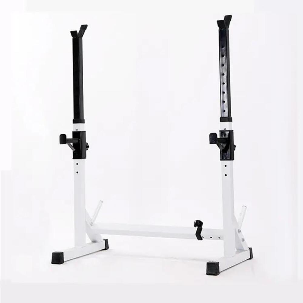 Suporte de rack de agachamento ajustável fitness tech branco
