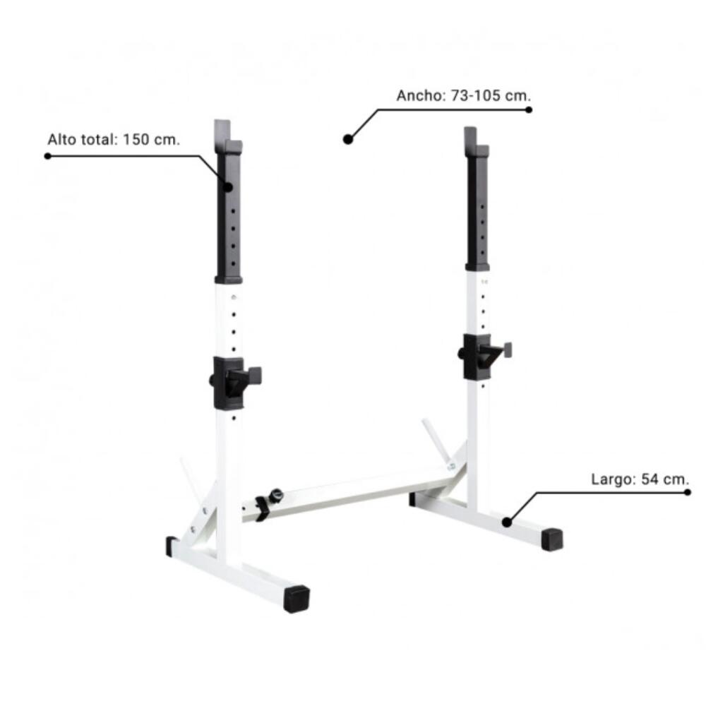 Rack Réglable Squat Blanc Fitness Tech 5/6